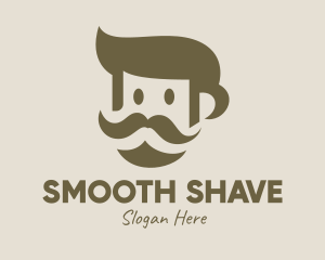 Shaving - Old Mustache Man logo design