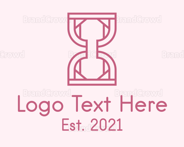 Pink Outline Hourglass Logo