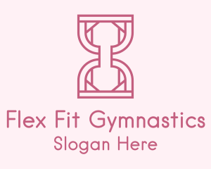 Pink Outline Hourglass  Logo