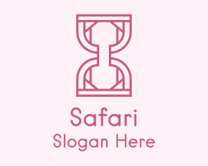 Pink Outline Hourglass  Logo