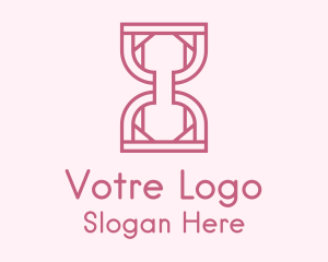 Pink Outline Hourglass  Logo