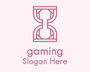Pink Outline Hourglass  Logo