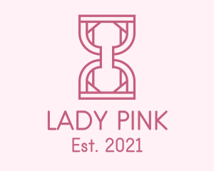 Pink Outline Hourglass  logo design