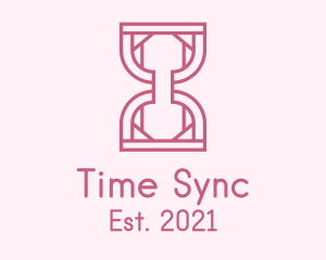 Pink Outline Hourglass  logo design