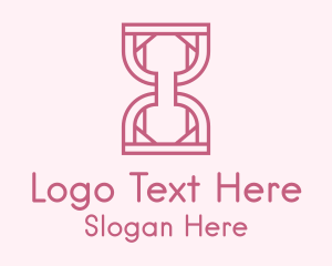 Pink Outline Hourglass  Logo