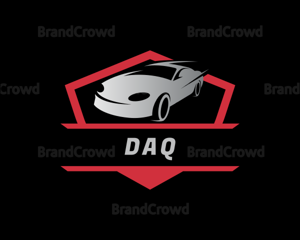 Fast Racing Car Shield Logo