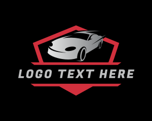Car - Fast Racing Car Shield logo design