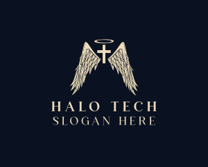 Cross Halo Wings logo design