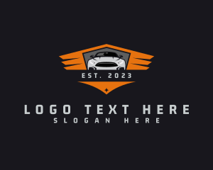 Drag Race - Wing Shield Car Sedan logo design