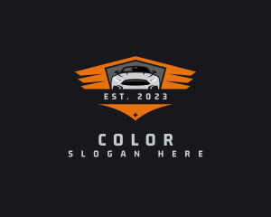 Carshop - Wing Shield Car Sedan logo design