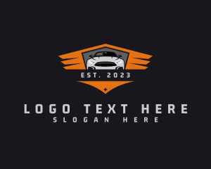 Car Restoration - Wing Shield Car Sedan logo design