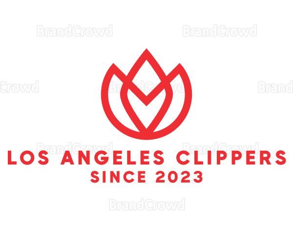 Modern Tulip Outline Logo
