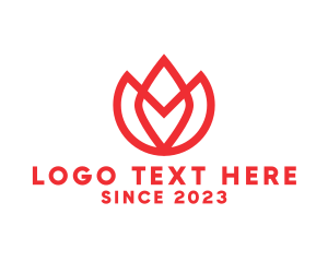 Lotus - Modern Tulip Outline logo design