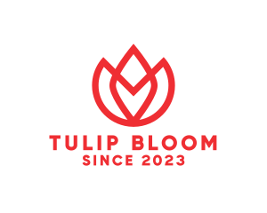 Tulip - Modern Tulip Outline logo design
