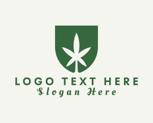 Dispensary - Weed Plantation Shield logo design