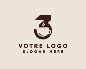 Latte - Espresso Cafe Number 3 logo design