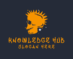 Rock Band - Orange Punk Skull logo design
