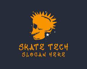 Orange Punk Skull  logo design