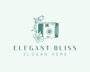 Photo Booth - Floral Camera Photographer logo design