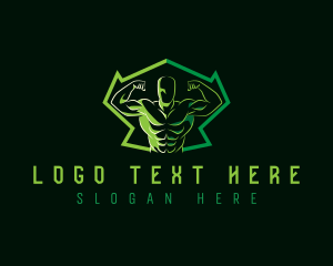 Powerlifting - Muscle Trainer Gym logo design