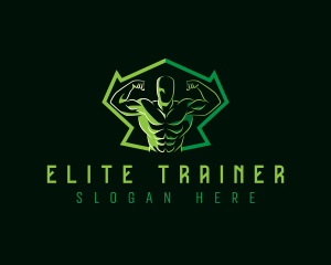 Trainer - Muscle Trainer Gym logo design