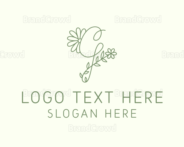 Floral Green Letter G Logo