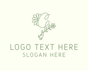 Etsy - Floral Green Letter G logo design
