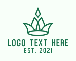 Wealth - Green Nature Crown logo design