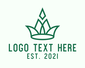 Beauty Salon - Green Nature Crown logo design