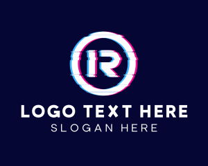 Telcom - Glitchy Letter R logo design