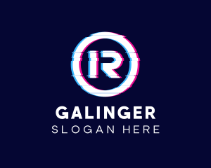 Glitchy Letter R  Logo