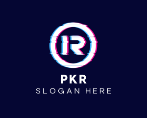 Glitchy Letter R  logo design