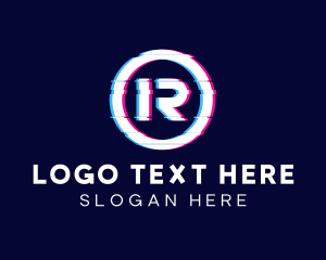 Letter - Glitchy Letter R logo design
