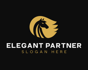 Elegant Horse Equestrian logo design