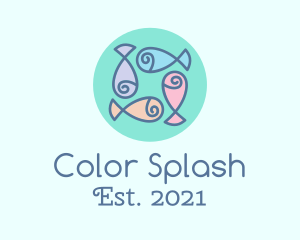 Colorful Candy Fish  logo design