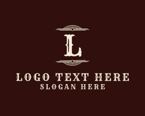 West - Retro Western Art Deco logo design