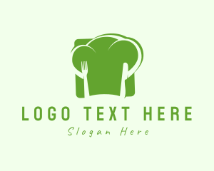 Recipe - Vegan Chef Hat logo design