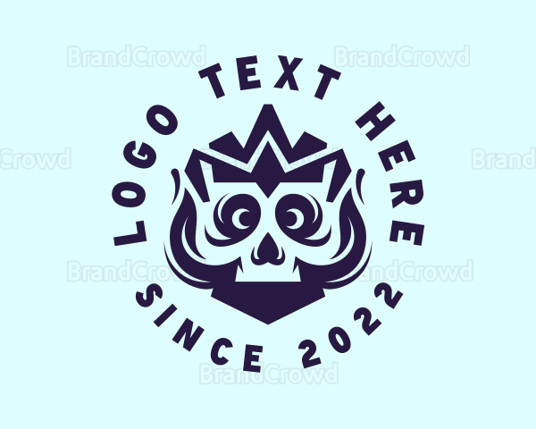 Blue Crown Skull Logo