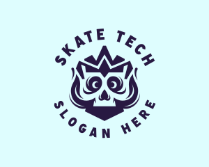 Blue Crown Skull logo design