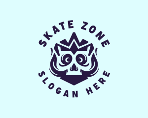 Blue Crown Skull logo design