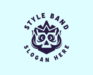 Blue Crown Skull logo design