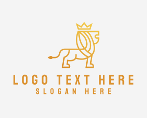 Luxe - Golden Crown Lion logo design