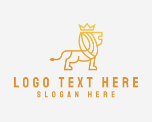 Minimalist - Golden Crown Lion logo design