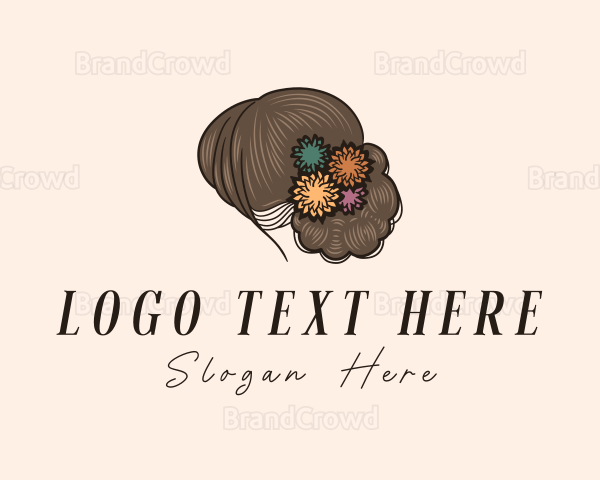 Flower Hair Woman Logo