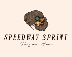 Flower Hair Woman Logo