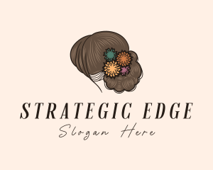 Flower Hair Woman Logo