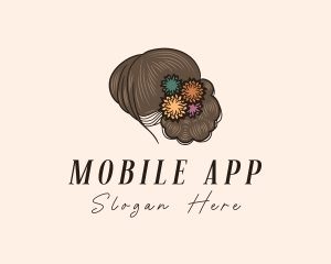 Flower Hair Woman Logo