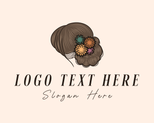 Esthetician - Flower Hair Woman logo design