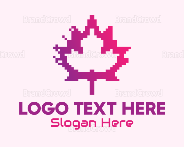 Canadian Gaming  Pixel Leaf Logo