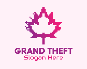 Canada - Canadian Gaming  Pixel Leaf logo design